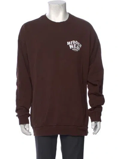 Pre-owned Hidden Graphic Print Crew Neck Sweatshirt In Brown