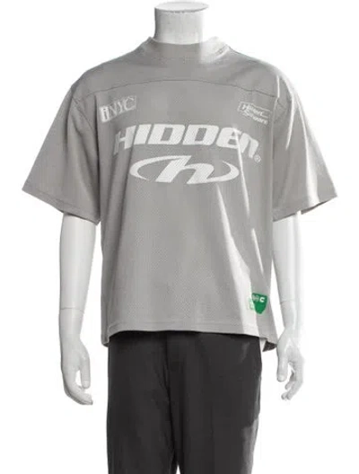 Pre-owned Hidden Graphic Print Crew Neck T-shirt In Grey