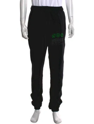Pre-owned Hidden Graphic Print Joggers In Black