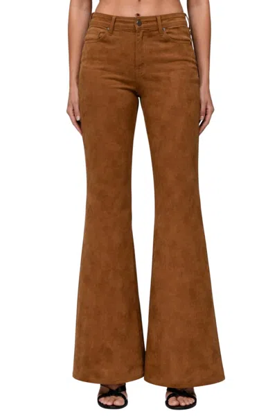 Hidden Happi Comfort Flared Jeans In Suede Caramel In Brown