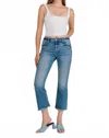 Hidden Happi Crop Flare Jean In Medium Blue In Blue