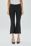 Hidden High Rise Coated Cropped Flare In Black In Black