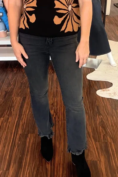 Hidden Happi Cropped Flare Jeans In Washed Black