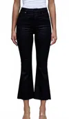 Hidden Happi High Rise Crop Flare Jeans In Black In Black