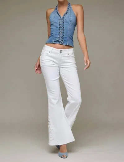 Hidden Happi Low Rise Flare Jeans In White
