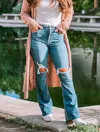 Hidden Happi Mid Rise Flare Jeans In Blue In Blue