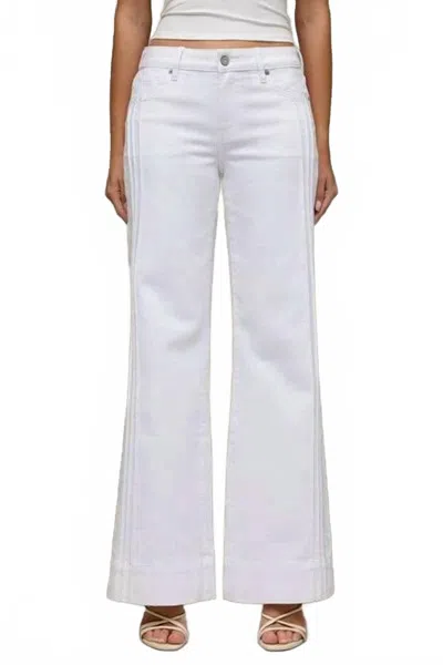 Hidden Happi Pintuck Comfort Flare Denim Jeans In White