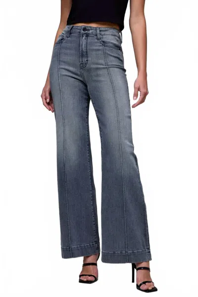 Hidden Happi Pintuck Denim Jeans In Charcoal In Blue
