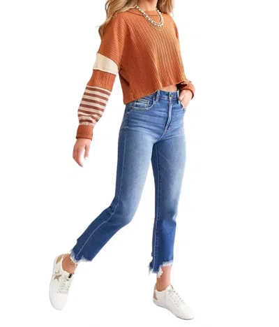 Hidden Harley High Rise Slim Mom In Medium Dark In Multi