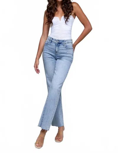 Hidden Haven High Rise Clean Straight Jeans In Medium Light In Multi