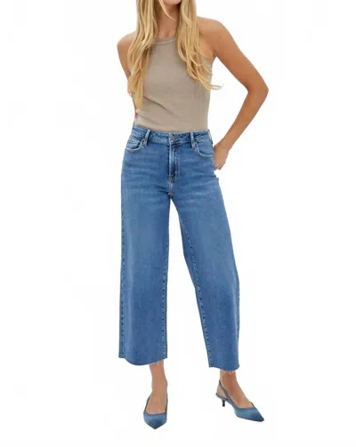 Hidden Haven High Waist Crop Wide Pants In Blue