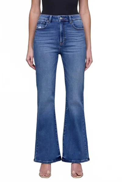 Hidden High Rise Flare Jean In Med Dark In Blue