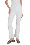 Hidden High Rise Flare Jeans In White In White