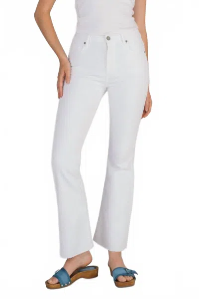 Hidden High Rise Flare Jeans In White