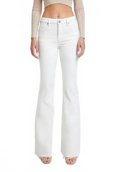 Hidden High Rise Long Flare Jean In Sea Salt In White