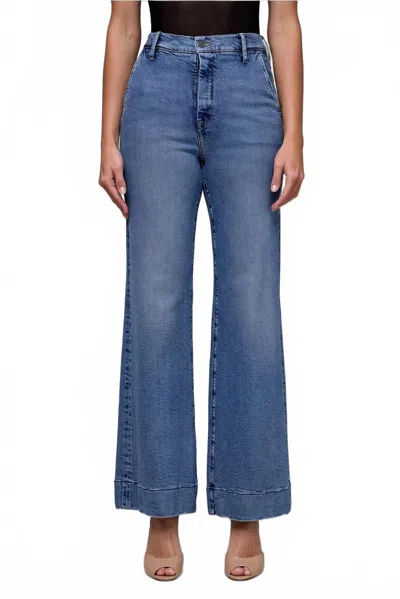 Hidden High Rise Stretch Comfort Flare Jeans In Medium Dark In Blue