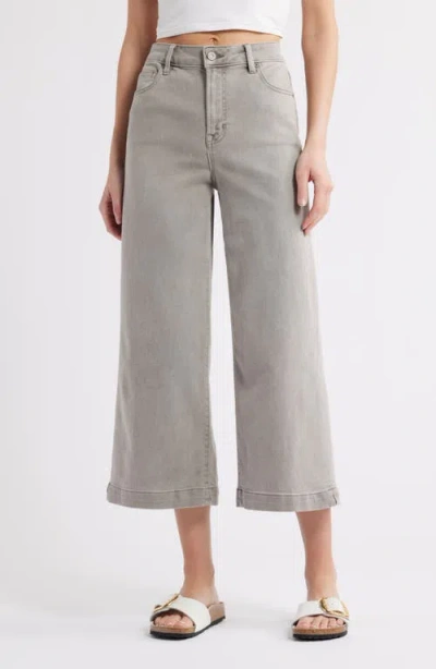 Hidden Jeans Baggy High Waist Crop Wide Leg Jeans In Gravel