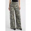 Shop Hidden Jeans Camo Wide Leg Cargo Pants In Olive