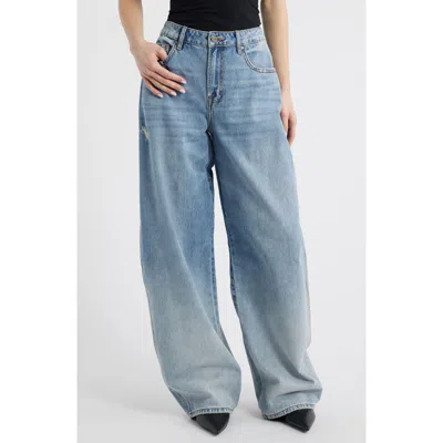 Hidden Jeans Classic Barrel Leg Jeans In Med Wash