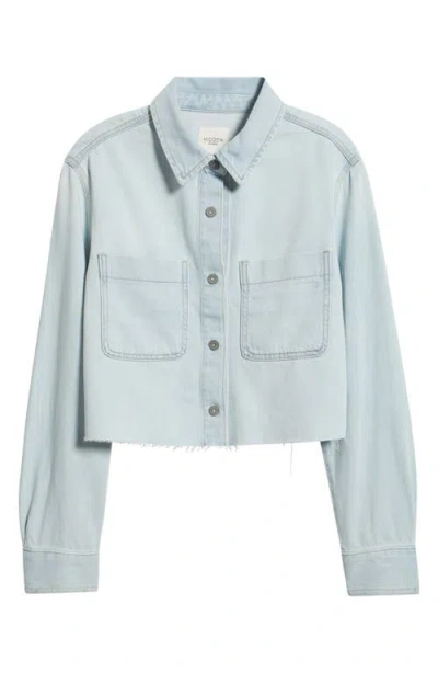 Hidden Jeans Classic Crop Denim Shirt Jacket In Blue