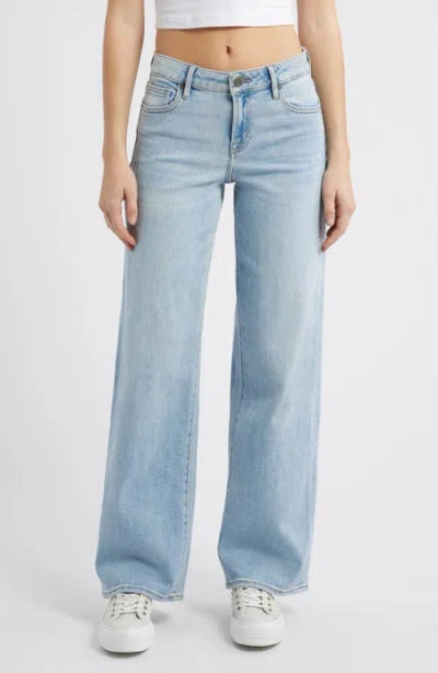 Hidden Jeans Clean Low Rise Wide Leg Dad Jeans In Light Wash