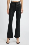 Hidden Jeans Coated High Waist Flare Jeans In Black