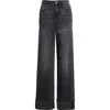 Hidden Jeans Cuffed High Waist Dad Jeans In Dark Grey