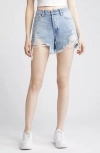 Hidden Jeans Distressed Cutoff Denim Shorts In Light Wash