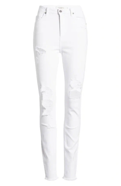 Hidden Jeans Distressed High Waist Ankle Skinny Jeans In White