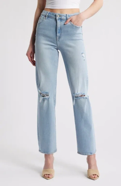 Hidden Jeans Distressed Rip Wide Leg Jeans In Light Wash