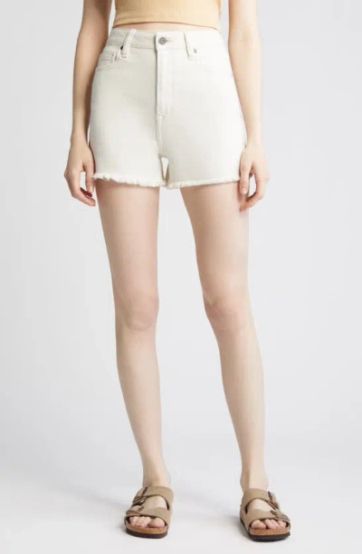 Hidden Jeans Fray Hem Cutoff Denim Mom Shorts In Sea Salt