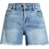 Hidden Jeans Frayed Hem Boyfriend Denim Shorts In Blue