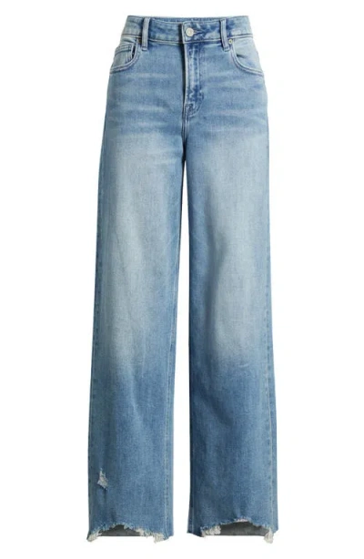 Hidden Jeans Frayed Hem Dad Jeans In Blue