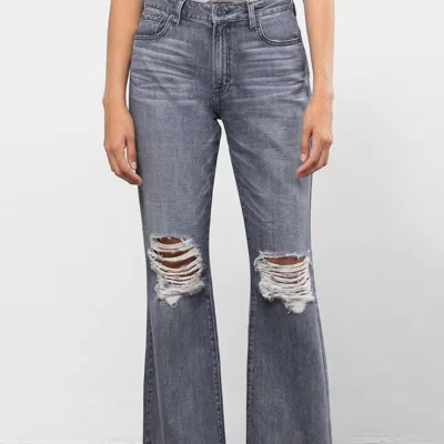 Hidden Jeans Happi Ultra High Rise Distressed Flare In Grey