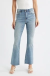 Hidden Jeans High Waist Raw Hem Crop Bootcut Jeans In Blue