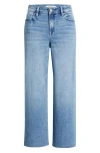 Hidden Jeans High Waist Raw Hem Crop Wide Leg Dad Jeans In Medium Wash