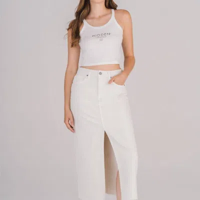 Hidden Jeans Joelle Sea Salt Denim Skirt In Ivory In White
