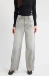 Hidden Jeans Low Slung Dart Wide Leg Jeans In Gray
