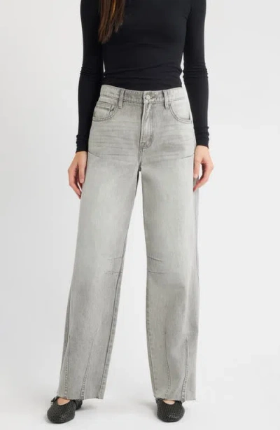 Hidden Jeans Low Slung Dart Wide Leg Jeans In Gray