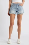 Hidden Jeans Mid Rise Denim Cutoff Shorts In Light Wash