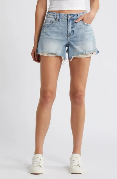 Hidden Jeans Mid Rise Denim Cutoff Shorts In Light Wash