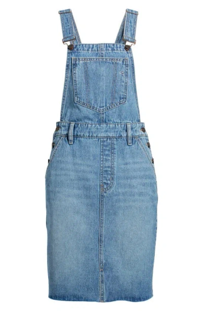 Hidden Jeans Midi Denim Overall Dress In Medium Wash