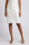 Hidden Jeans Raw Hem Denim Skirt In Pearl