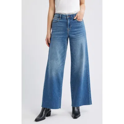 Hidden Jeans Raw Hem Wide Leg Jeans In Blue