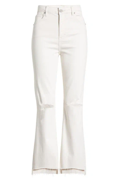 Hidden Jeans Raw Step Hem Wide Leg Jeans In Sea Salt