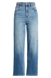 Hidden Jeans Relaxed High Waist Straight Leg Jeans In Dark Wash