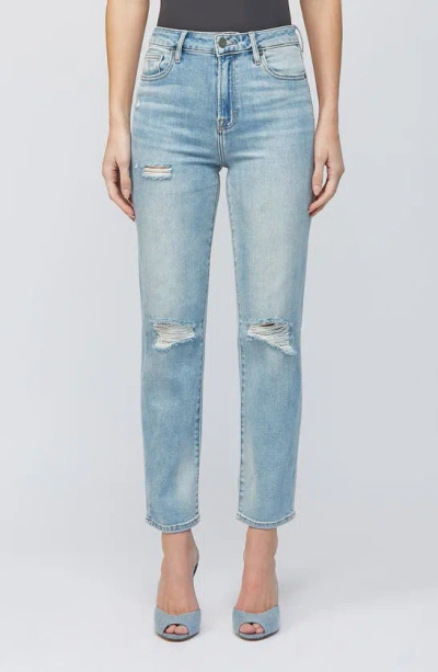Hidden Jeans Ripped Straight Leg Jeans In Light Wash