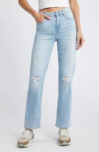 Hidden Jeans Ripped Straight Leg Jeans In Light Wash
