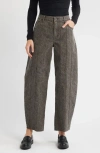 Hidden Jeans Seamed Cheetah Print Barrel Leg Jeans In Brown