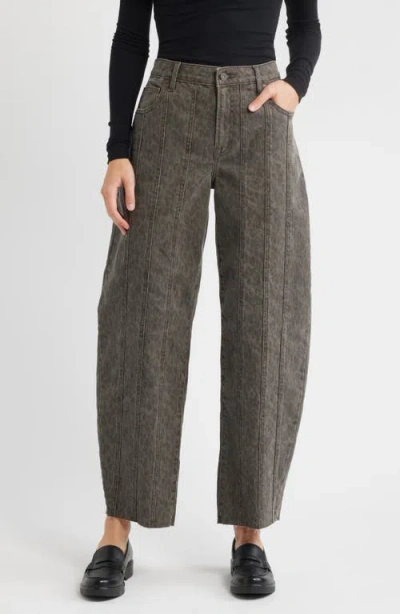 Hidden Jeans Seamed Cheetah Print Barrel Leg Jeans In Brown